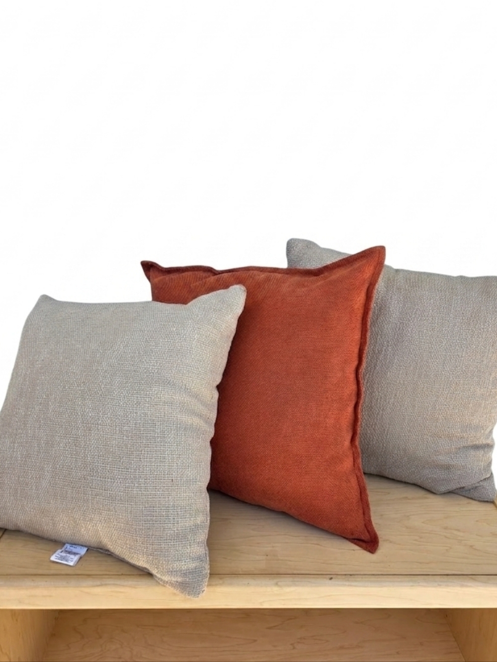 Mainstays Neutral and Rust Throw Pillow Set